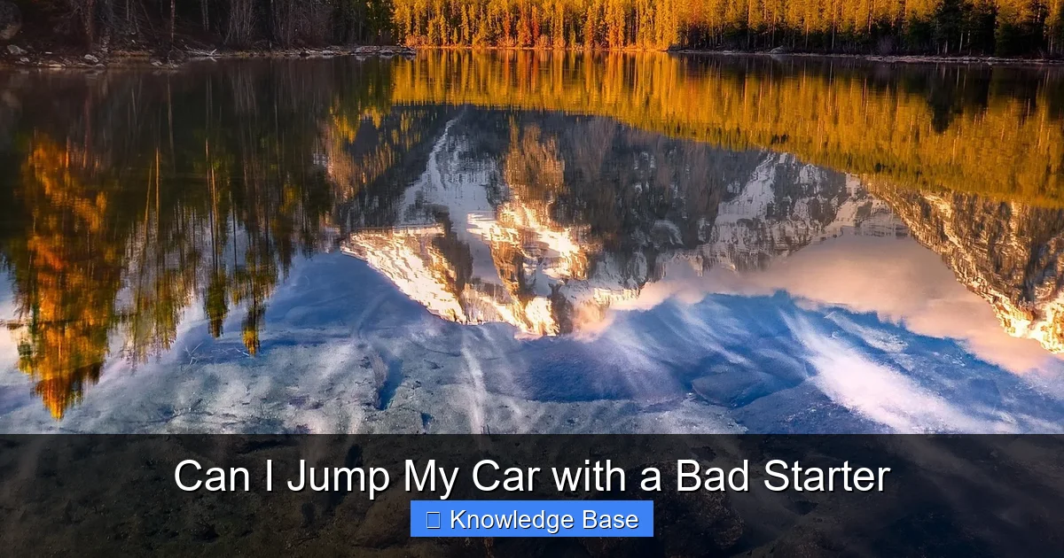 Can I Jump My Car with a Bad Starter