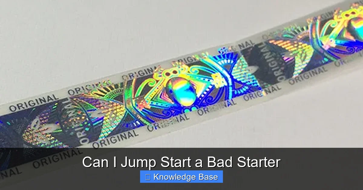 Can I Jump Start a Bad Starter
