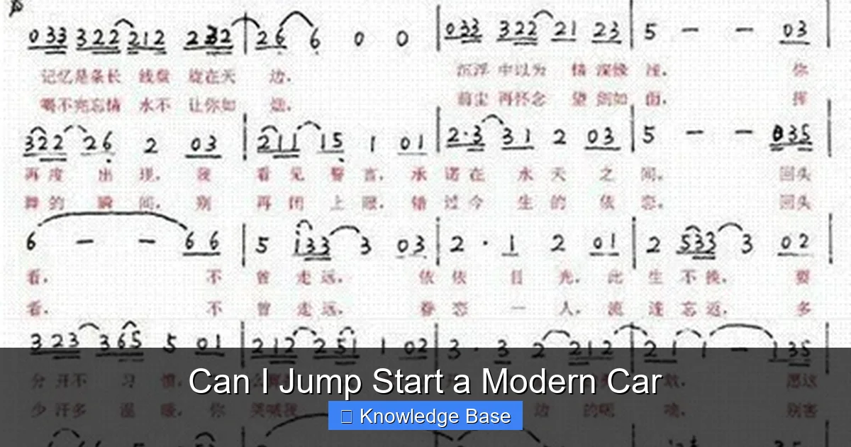 Can I Jump Start a Modern Car