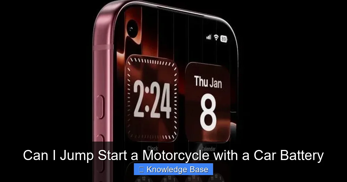 Can I Jump Start a Motorcycle with a Car Battery