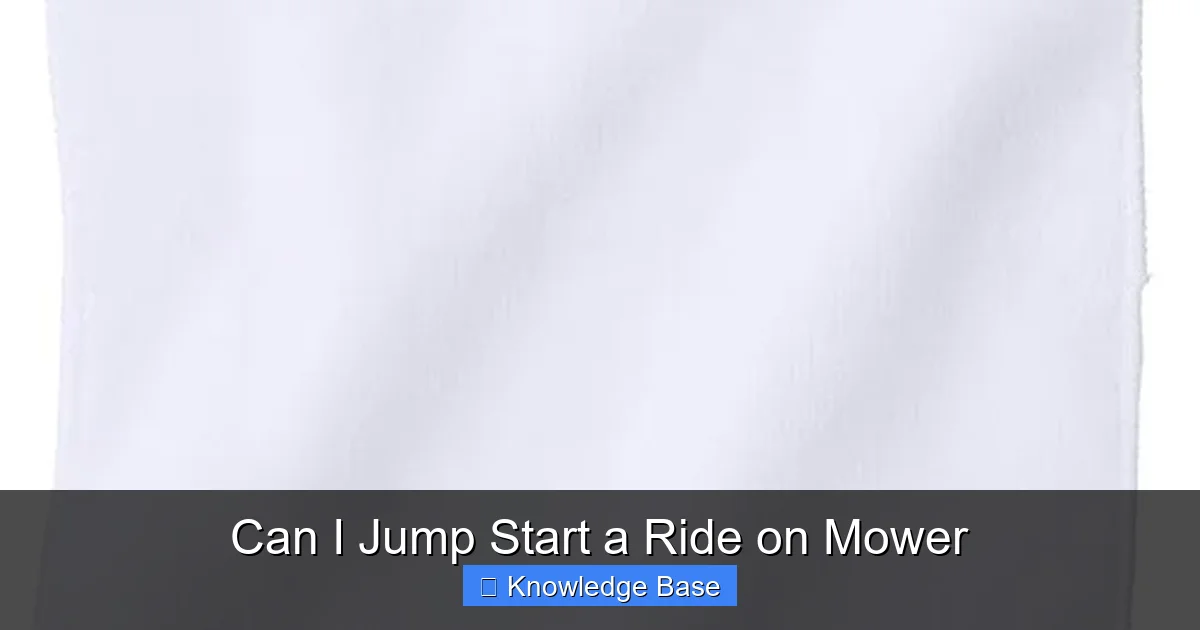 Can I Jump Start a Ride on Mower