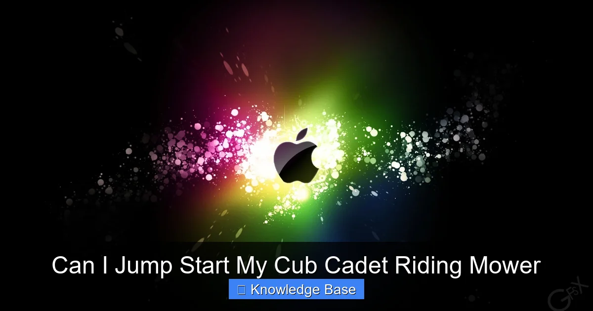 Can I Jump Start My Cub Cadet Riding Mower