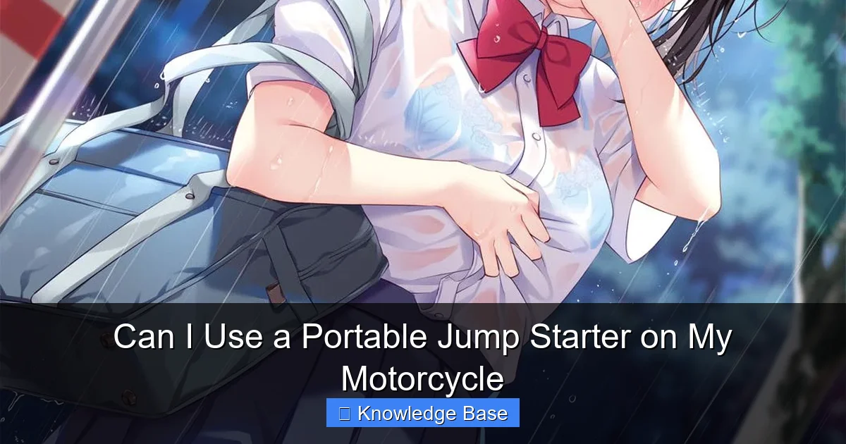Can I Use a Portable Jump Starter on My Motorcycle