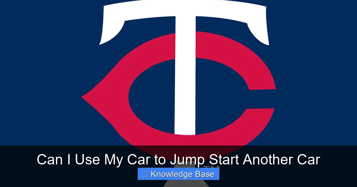 Can I Use My Car to Jump Start Another Car