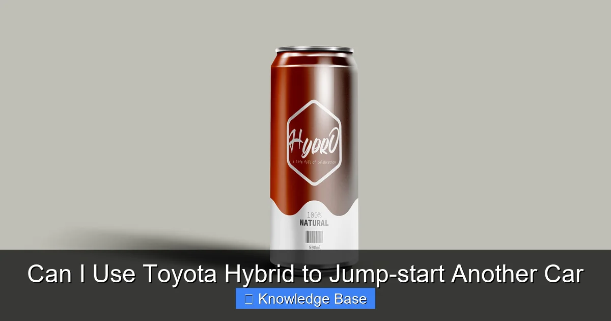 Can I Use Toyota Hybrid to Jump-start Another Car