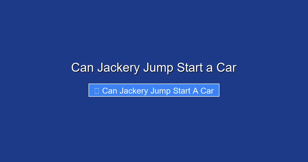 Can Jackery Jump Start a Car