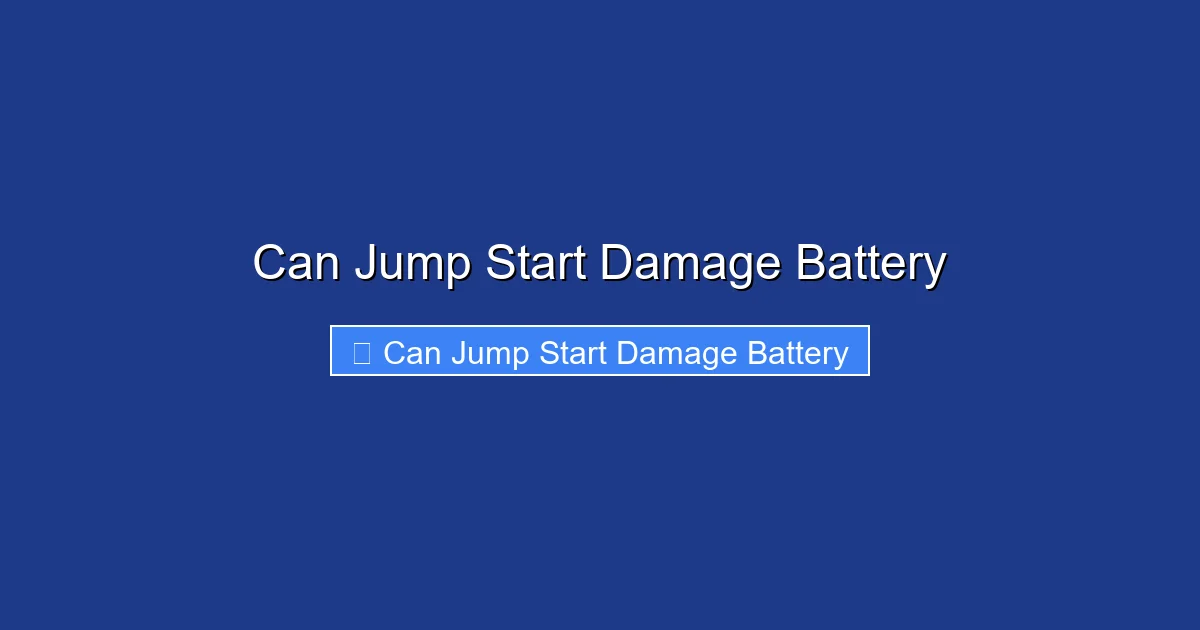 Can Jump Start Damage Battery