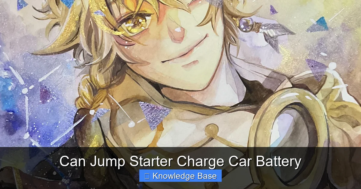 Can Jump Starter Charge Car Battery