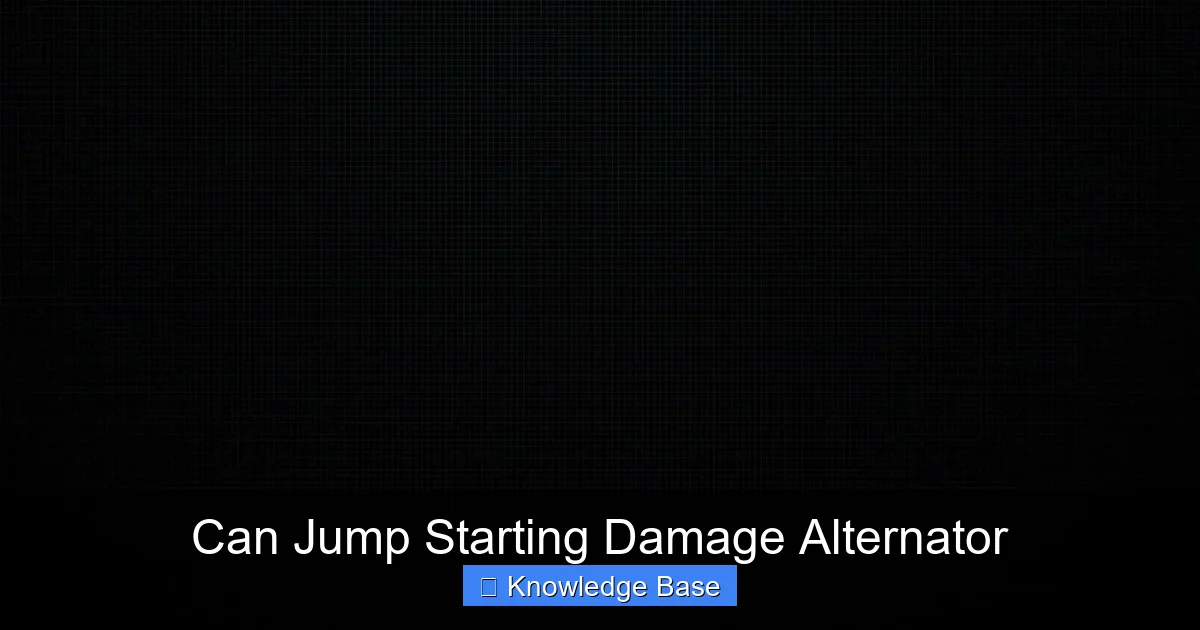 Can Jump Starting Damage Alternator
