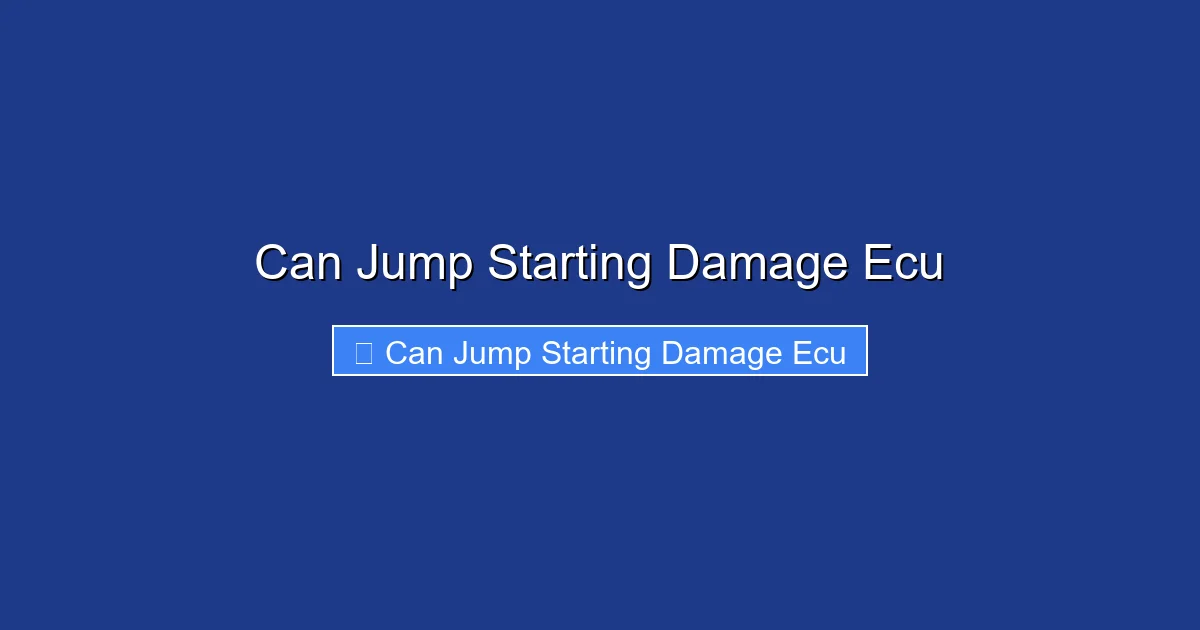 Can Jump Starting Damage Ecu