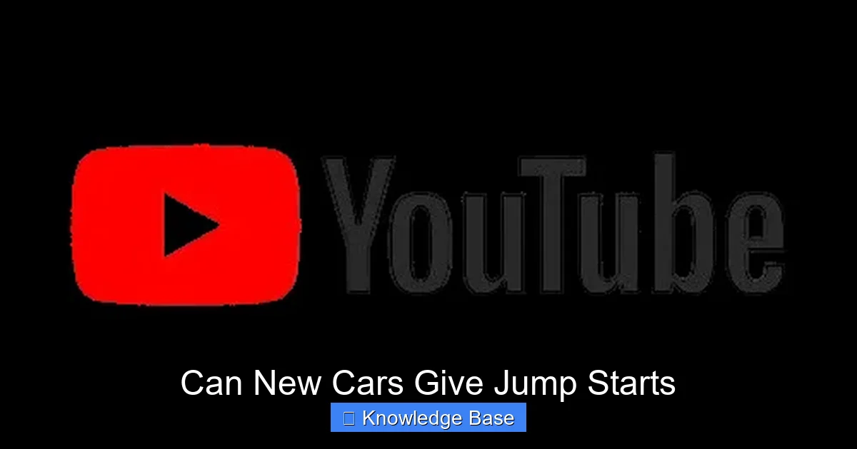 Can New Cars Give Jump Starts