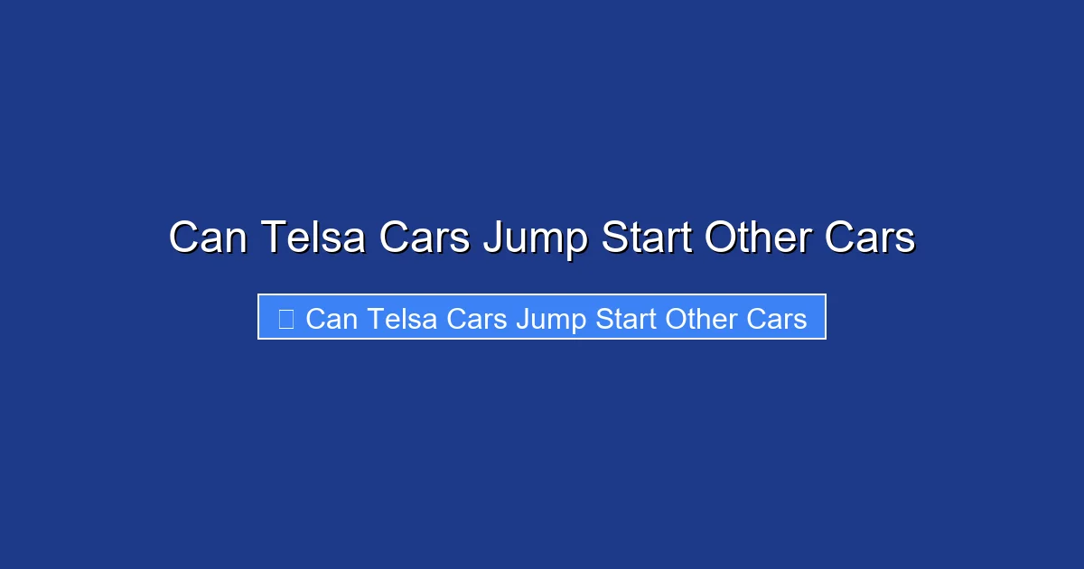 Can Telsa Cars Jump Start Other Cars