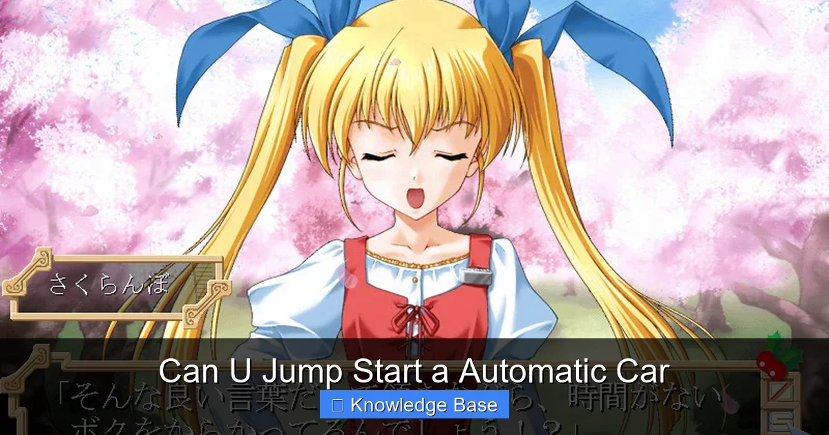 Can U Jump Start a Automatic Car