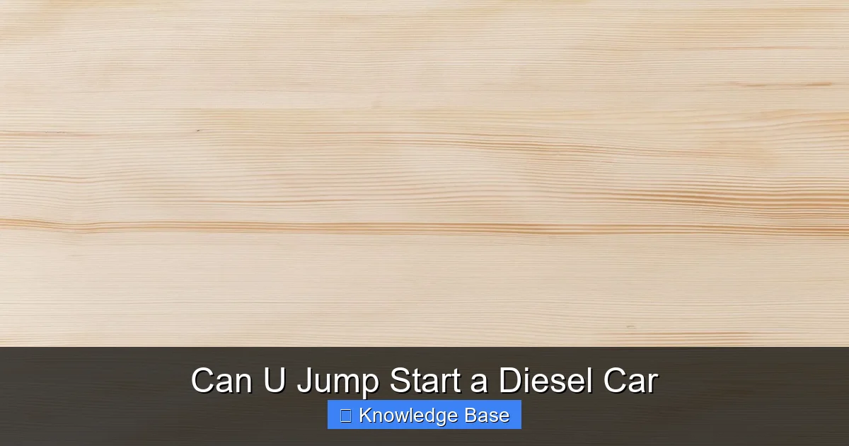 Can U Jump Start a Diesel Car