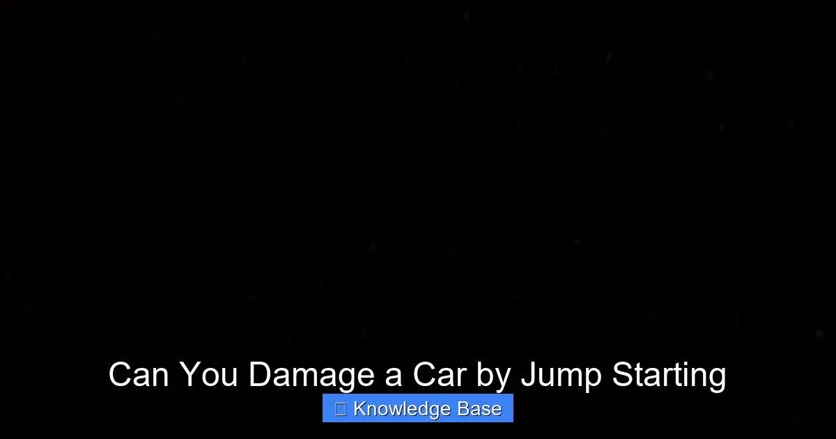 Can You Damage a Car by Jump Starting