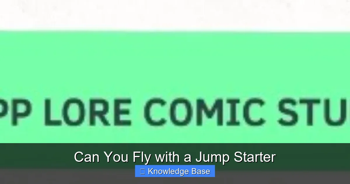 Can You Fly with a Jump Starter