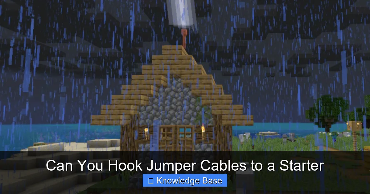 Can You Hook Jumper Cables to a Starter