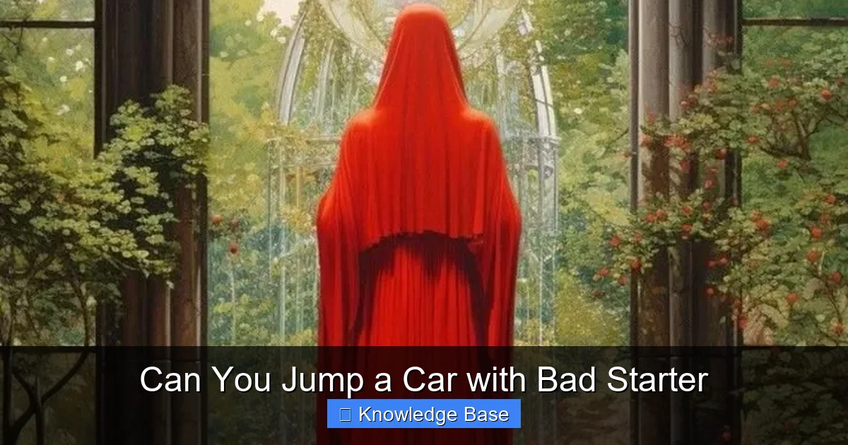 Can You Jump a Car with Bad Starter