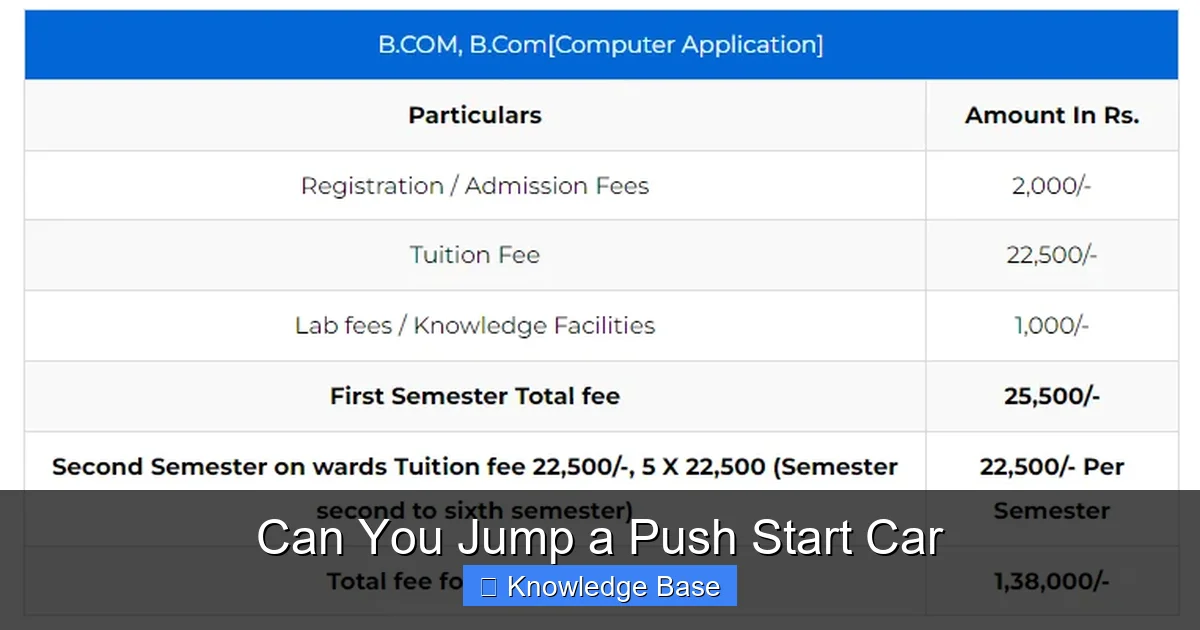 Can You Jump a Push Start Car