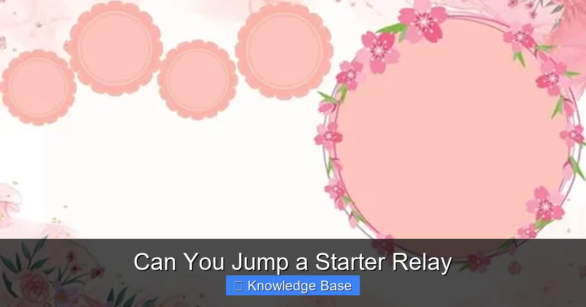 Can You Jump a Starter Relay