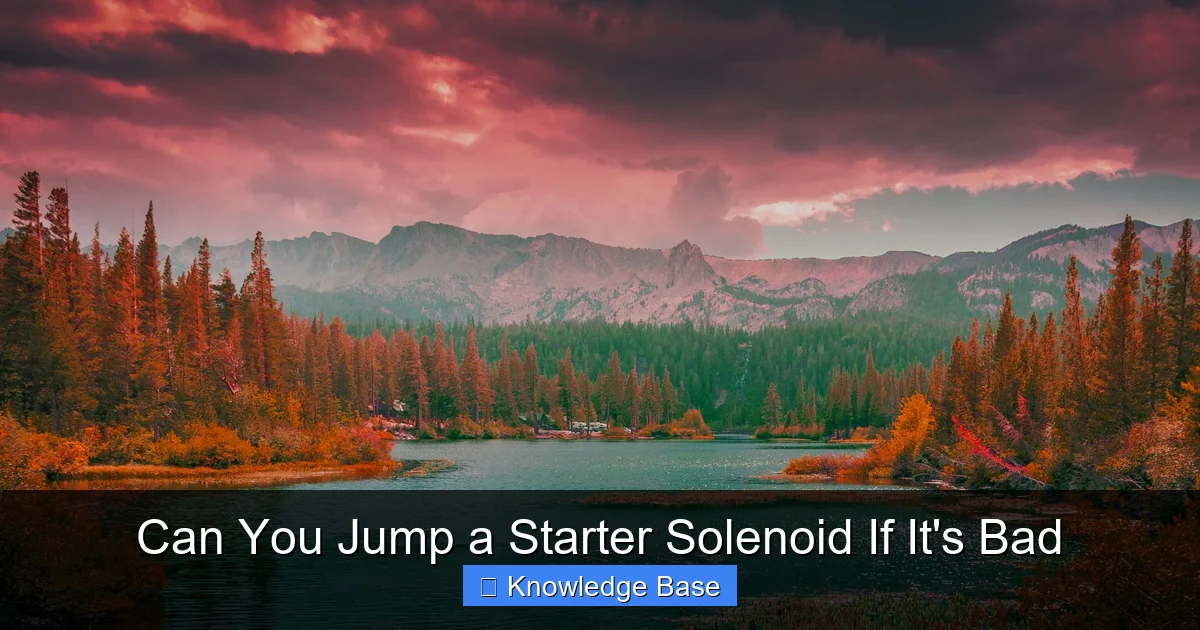 Can You Jump a Starter Solenoid If It's Bad