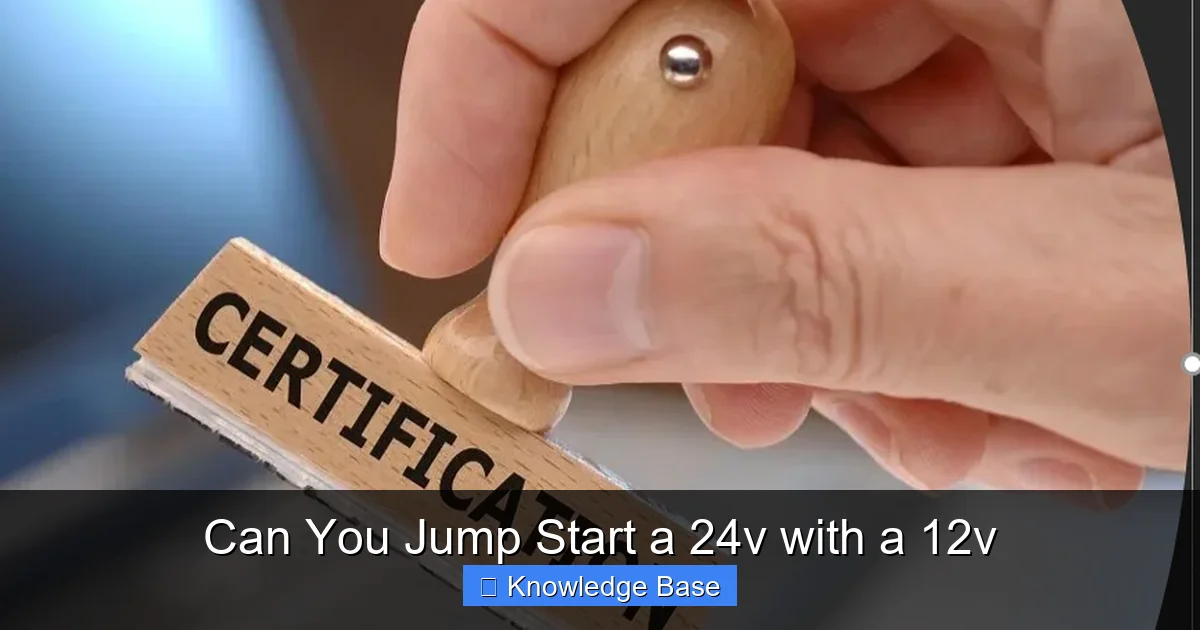 Can You Jump Start a 24v with a 12v