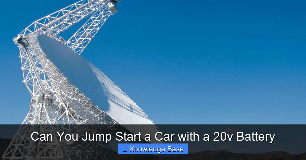 Can You Jump Start a Car with a 20v Battery