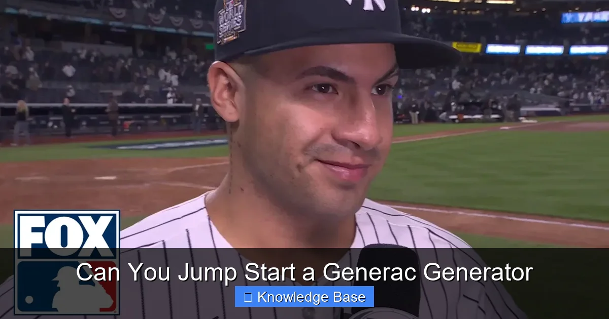 Can You Jump Start a Generac Generator