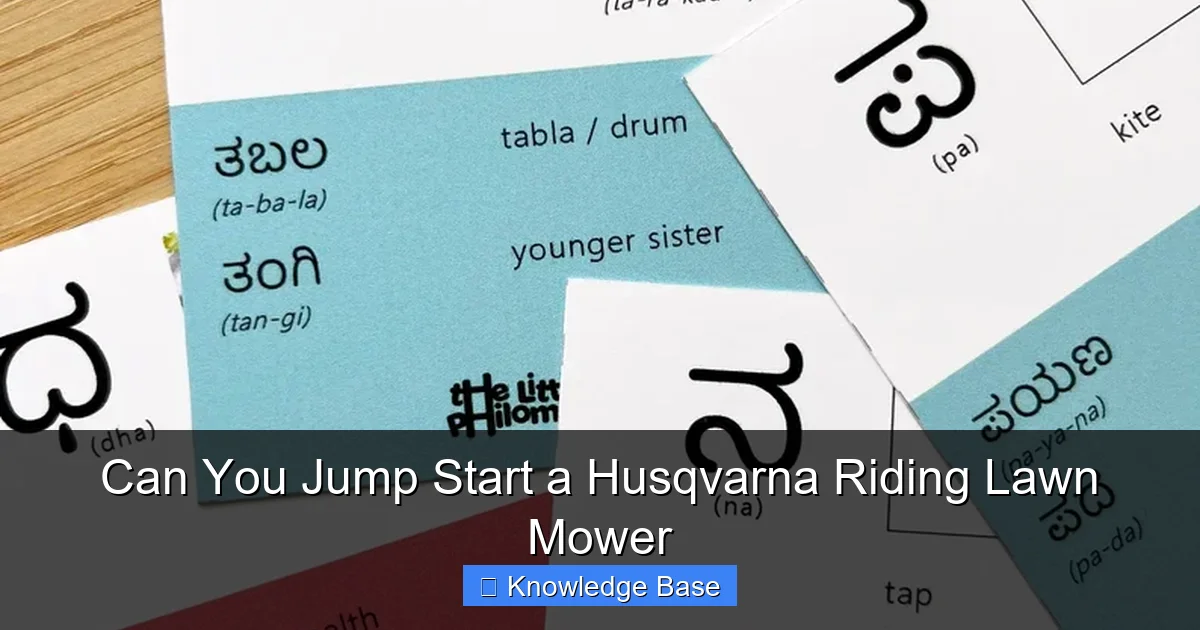 Can You Jump Start a Husqvarna Riding Lawn Mower