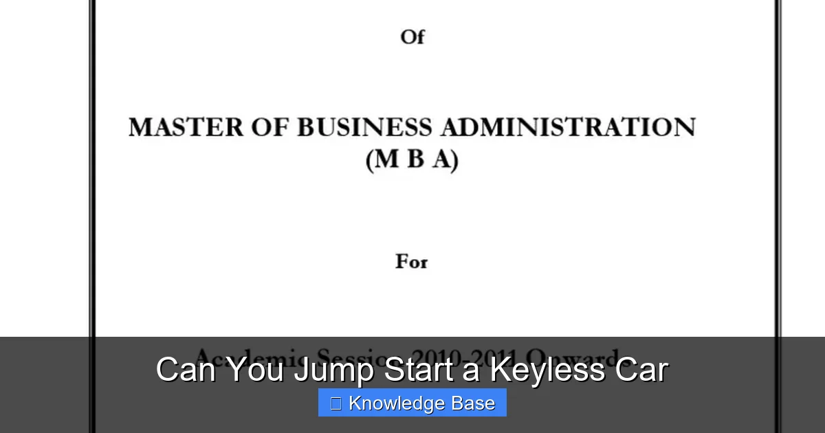 Can You Jump Start a Keyless Car