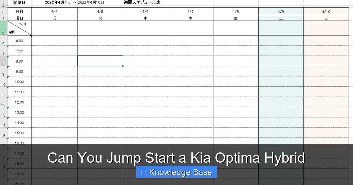 Can You Jump Start a Kia Optima Hybrid
