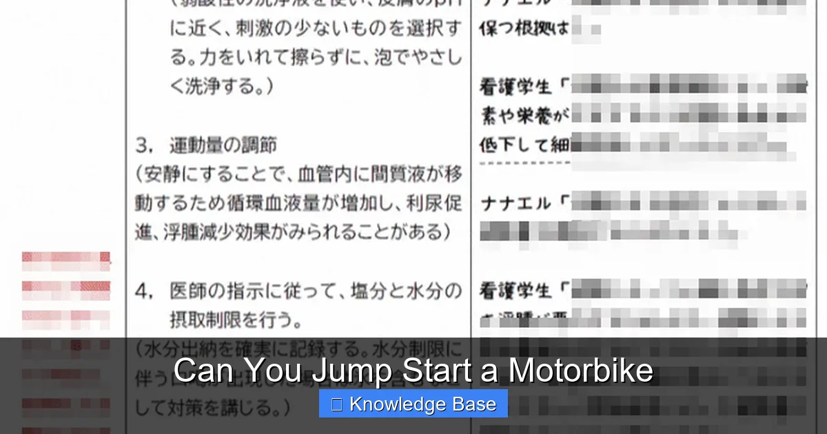 Can You Jump Start a Motorbike