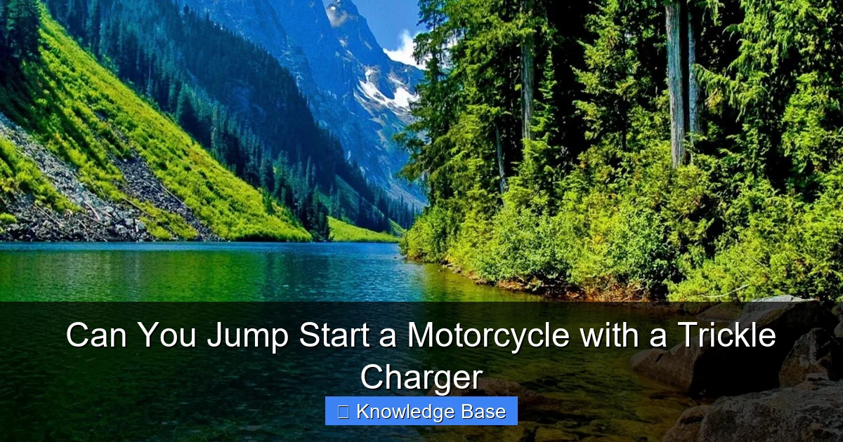 Can You Jump Start a Motorcycle with a Trickle Charger