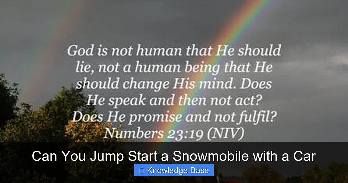 Can You Jump Start a Snowmobile with a Car