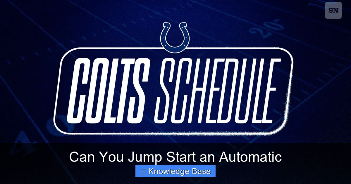 Can You Jump Start an Automatic