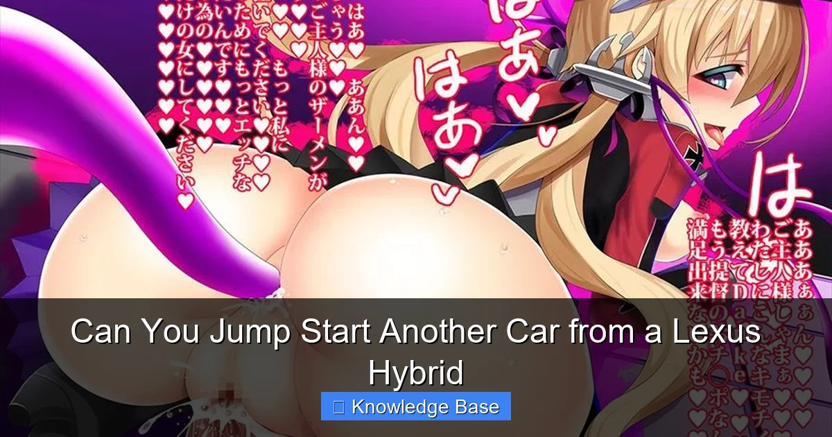 Can You Jump Start Another Car from a Lexus Hybrid
