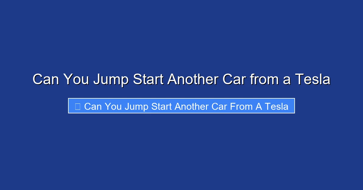 Can You Jump Start Another Car from a Tesla