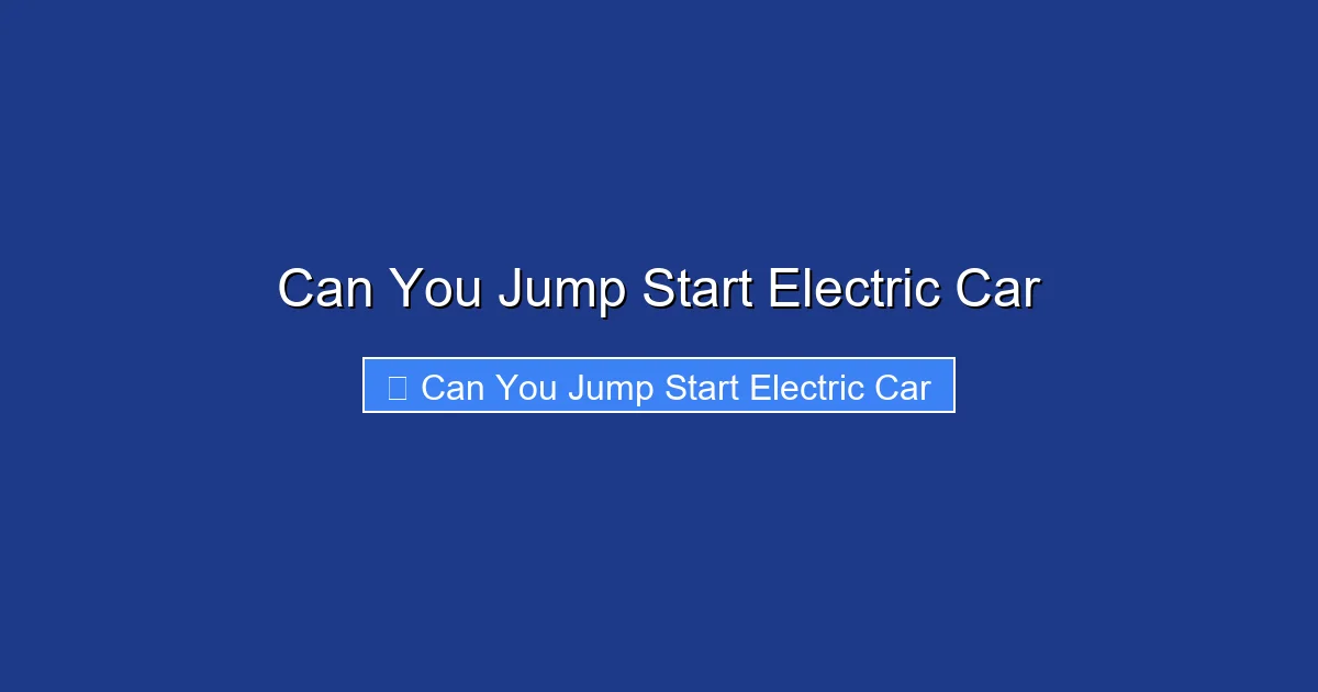 Can You Jump Start Electric Car