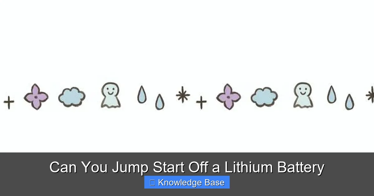 Can You Jump Start Off a Lithium Battery