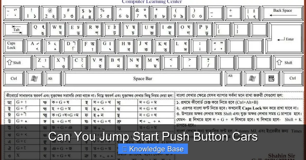 Can You Jump Start Push Button Cars