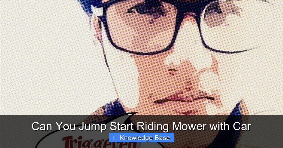 Can You Jump Start Riding Mower with Car