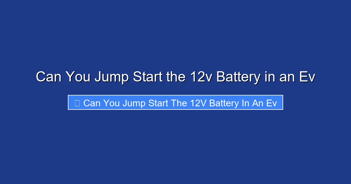 Can You Jump Start the 12v Battery in an Ev