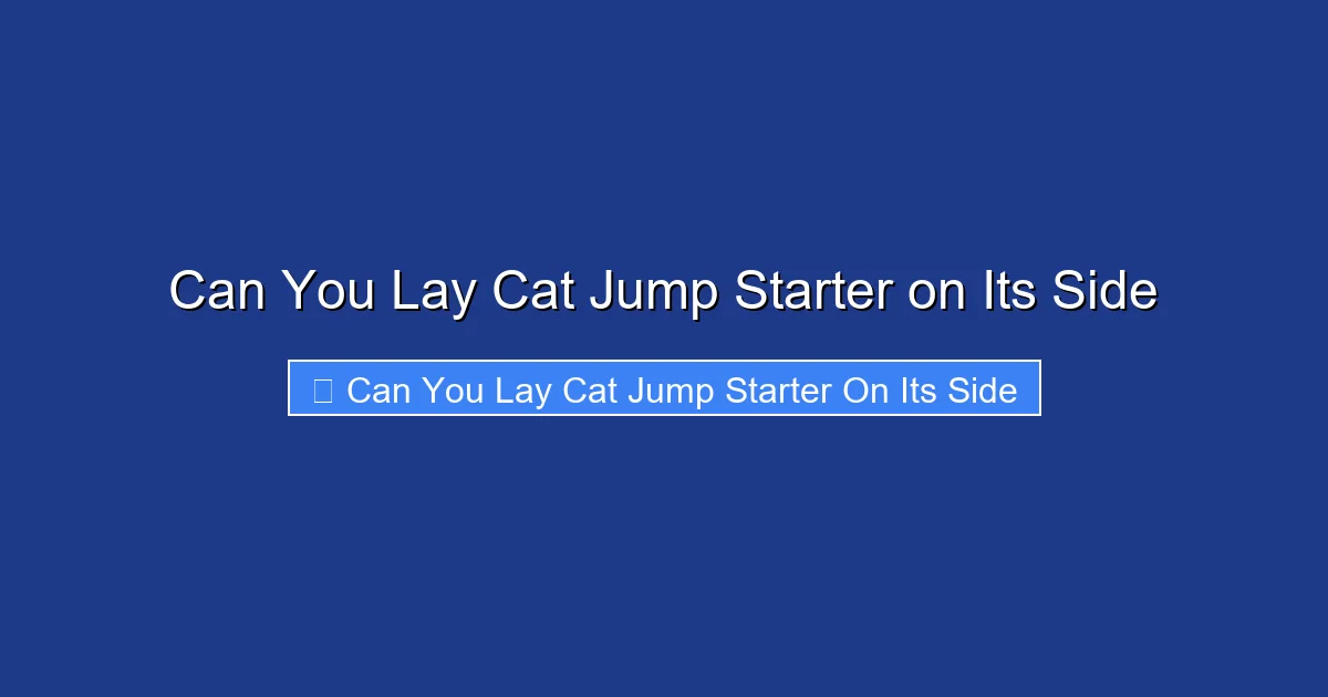 Can You Lay Cat Jump Starter on Its Side