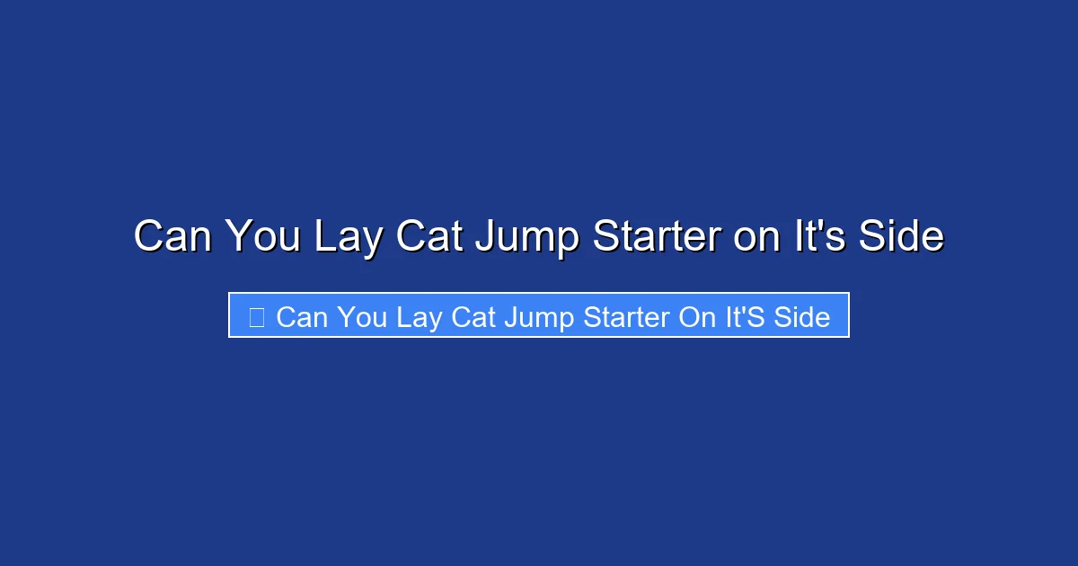 Can You Lay Cat Jump Starter on It's Side