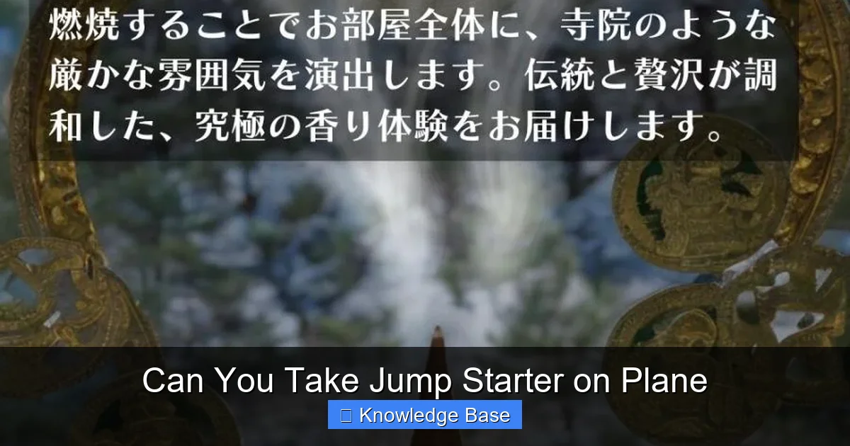 Can You Take Jump Starter on Plane