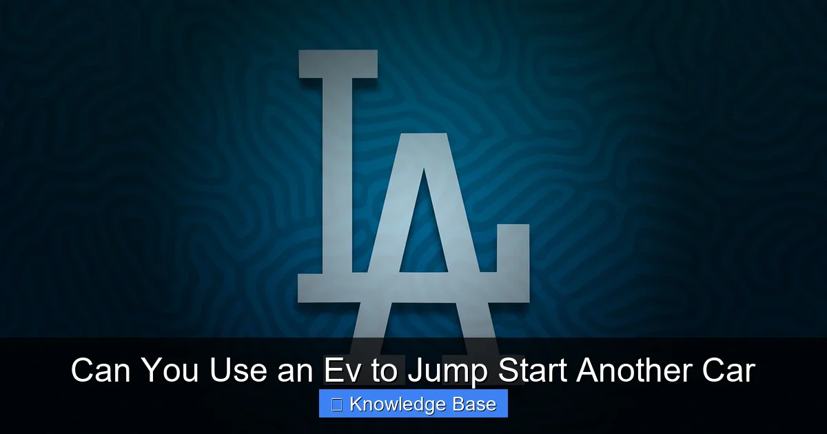 Can You Use an Ev to Jump Start Another Car