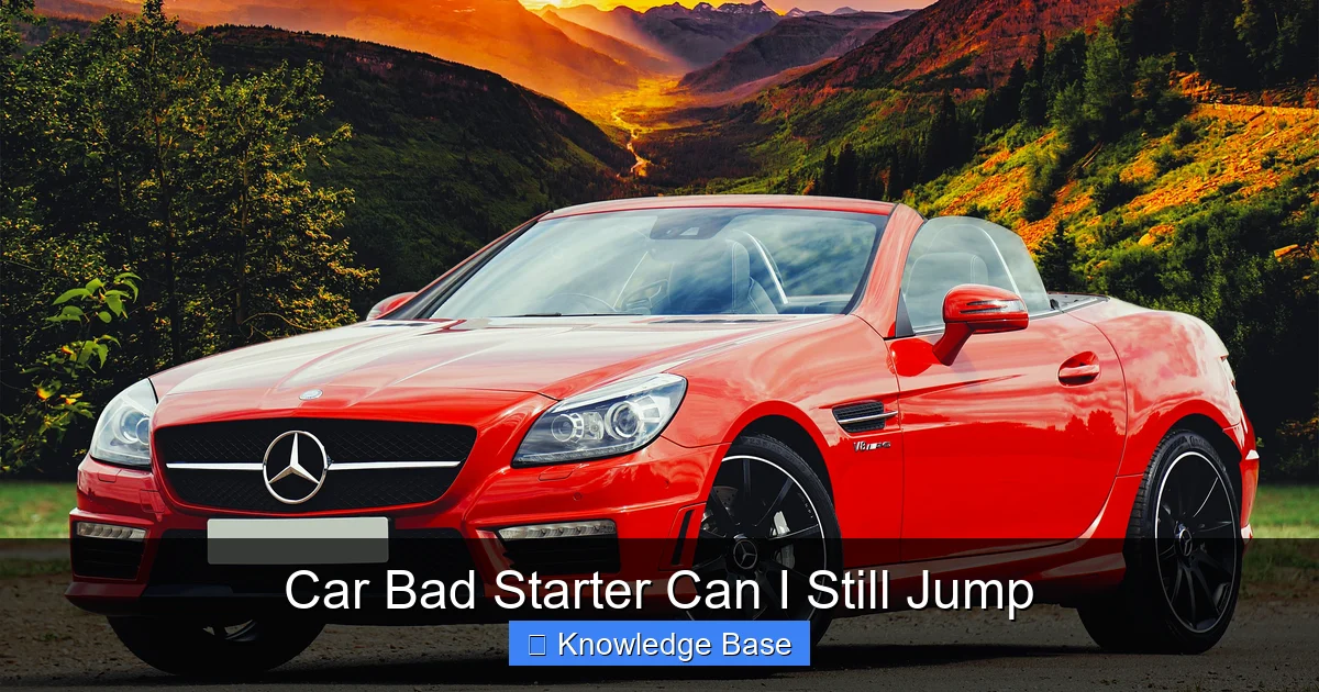 Car Bad Starter Can I Still Jump