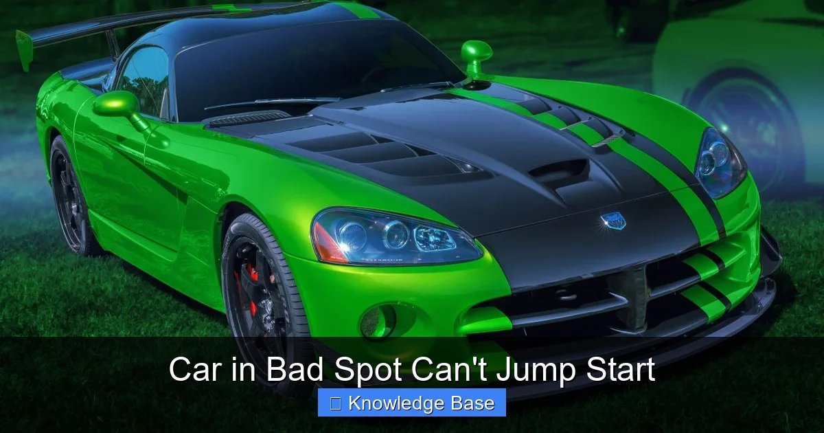 Car in Bad Spot Can't Jump Start
