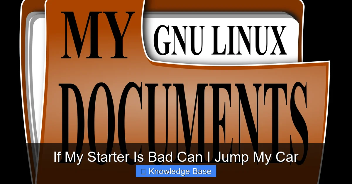 If My Starter Is Bad Can I Jump My Car