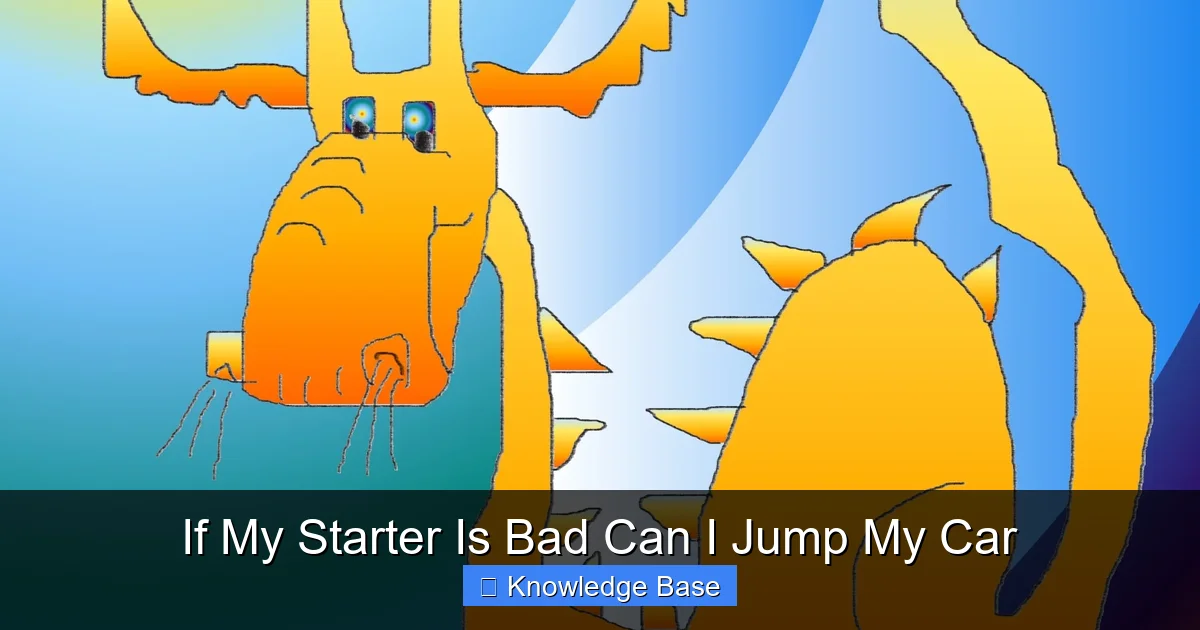 If My Starter Is Bad Can I Jump My Car